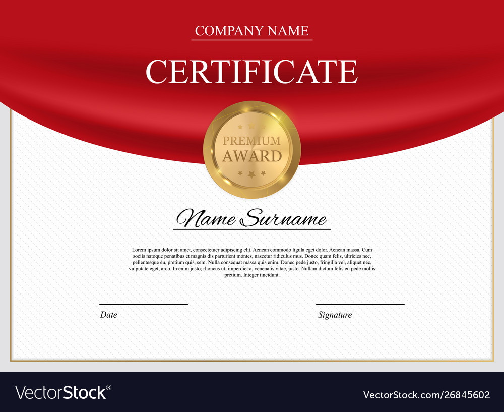 Certificate Template Background Award Diploma Vector Image