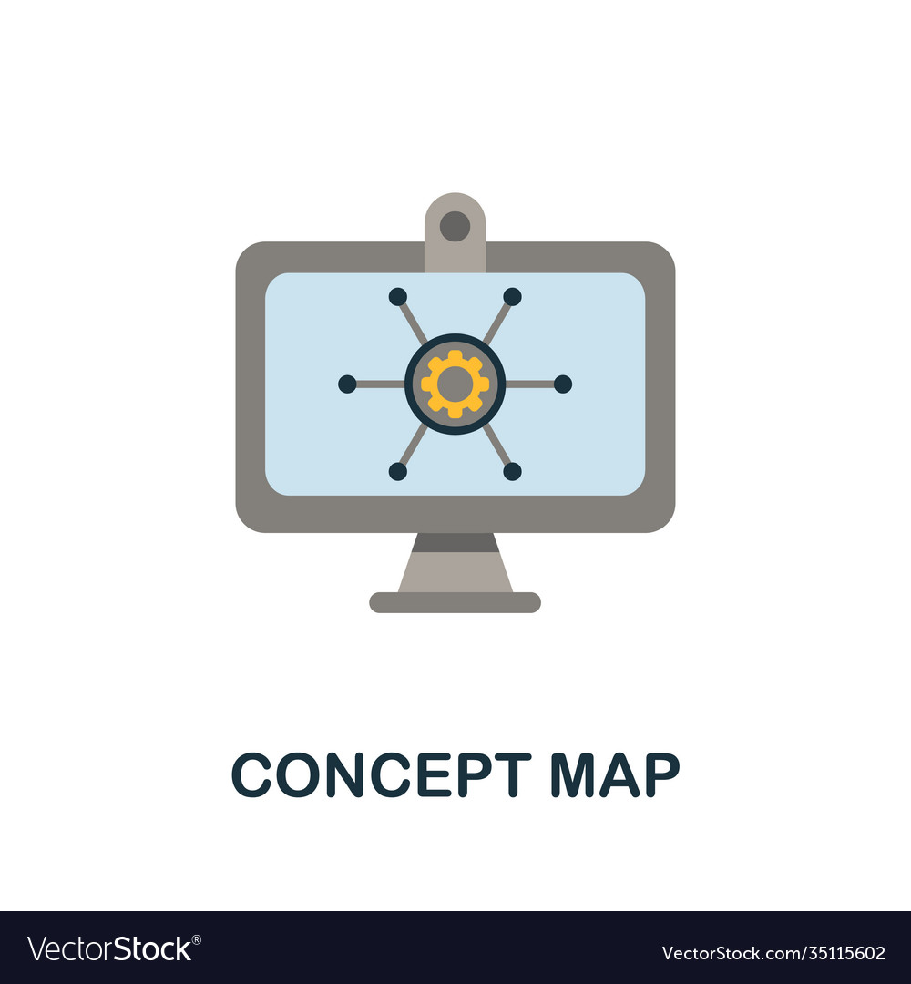 Concept map flat icon simple element from project