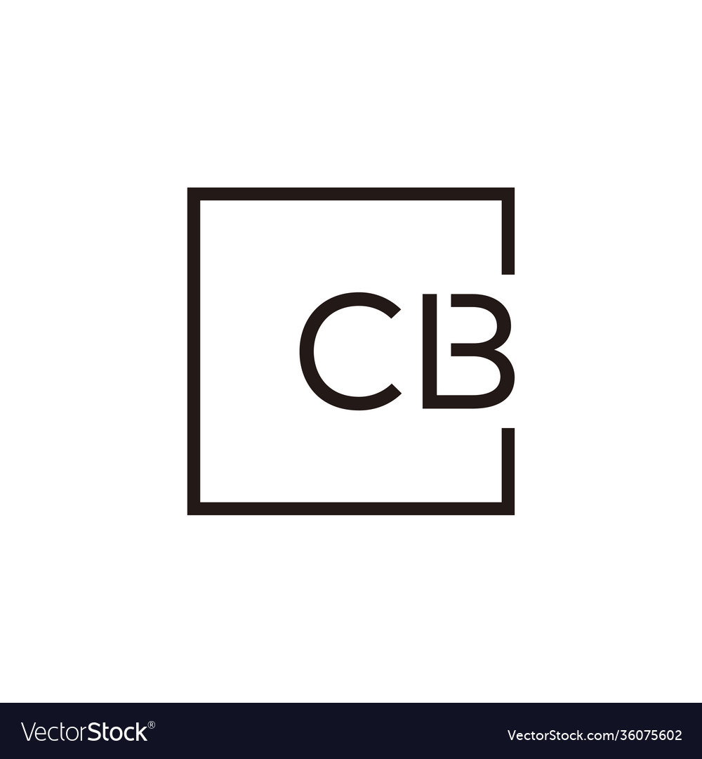 Creative initial letter cb square logo design