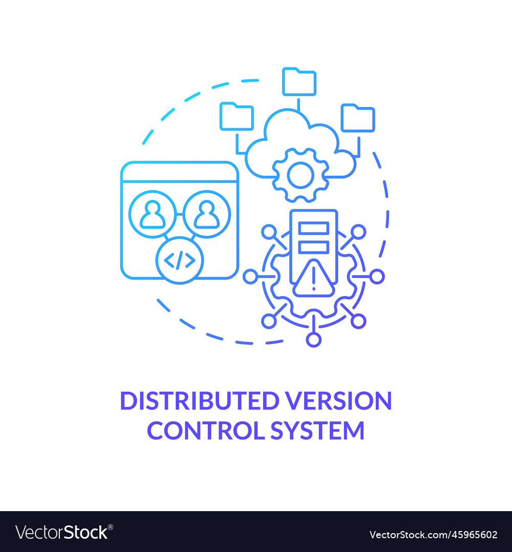 Distributed version control system blue gradient vector image Distributed version control system blue gradient
