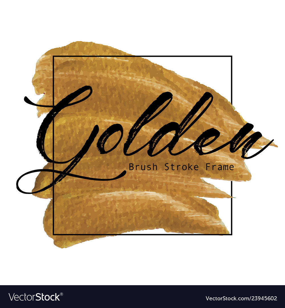 Golden brush stroke frame gold texture