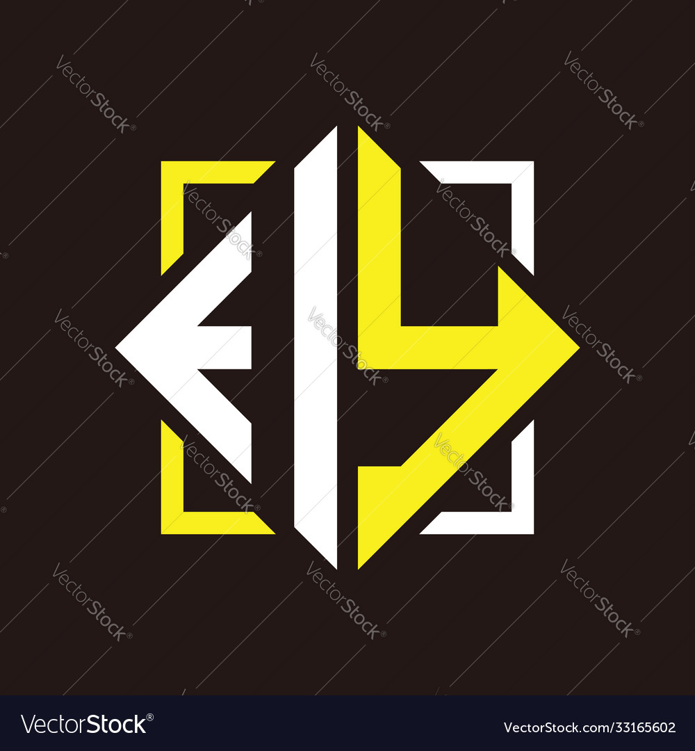 I y initials quadrangle monogram with square