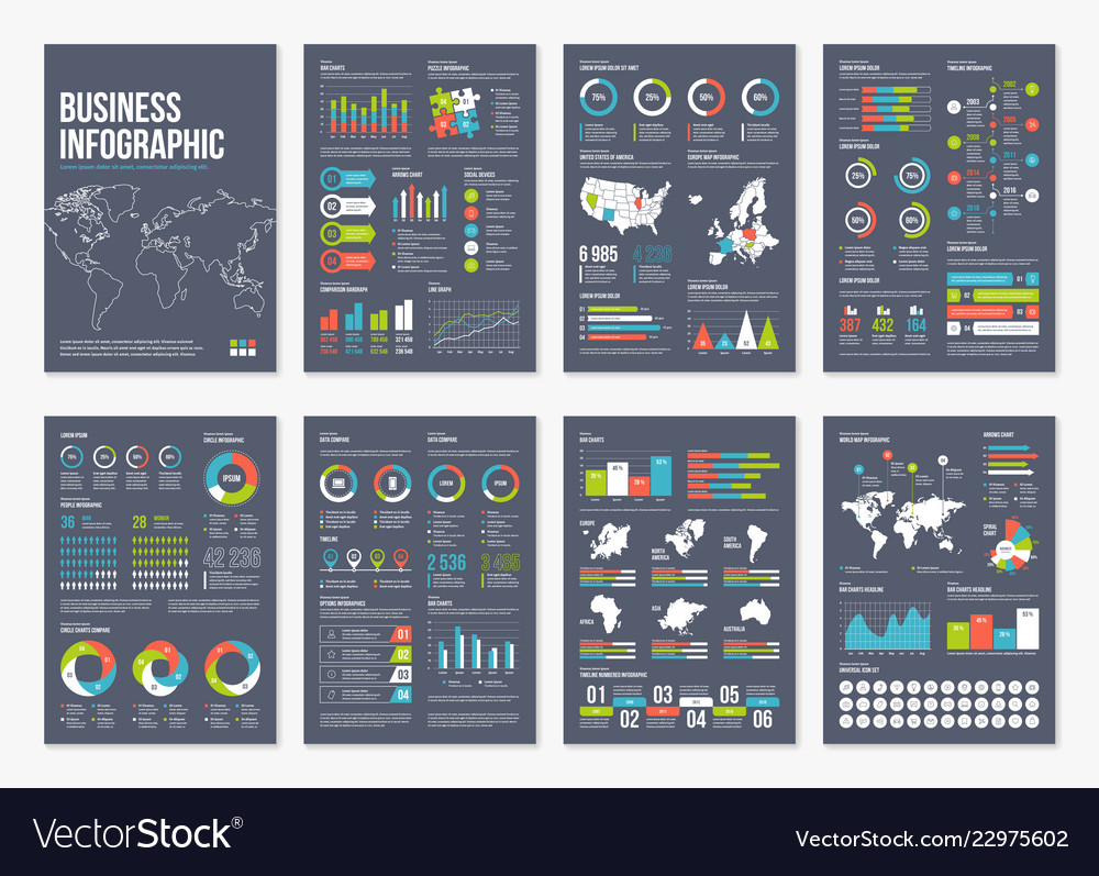 Infographic a4 brochure elements Royalty Free Vector Image