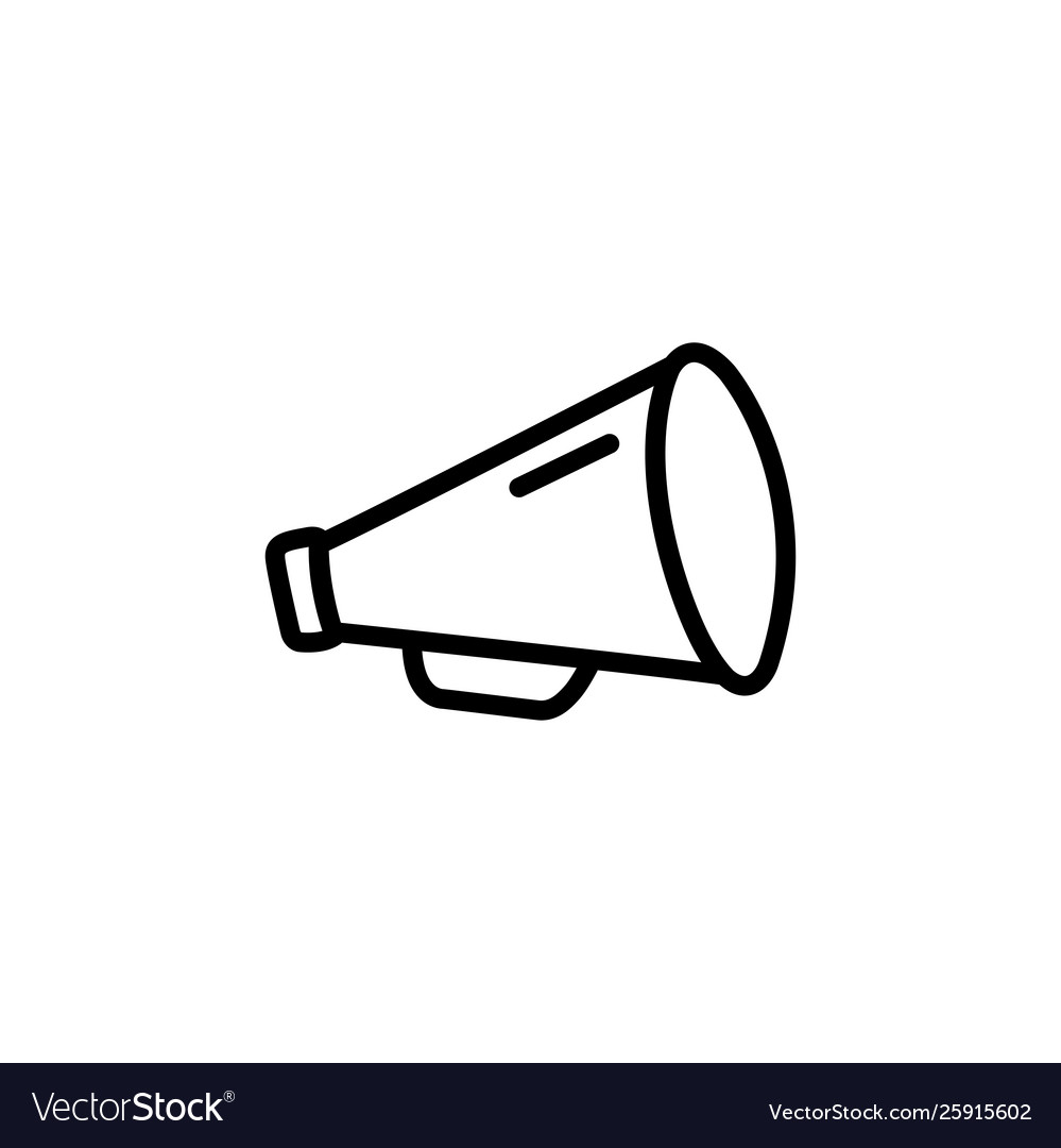 Megaphone line icon in flat style for app ui vector image Megaphone line icon in flat style for app ui