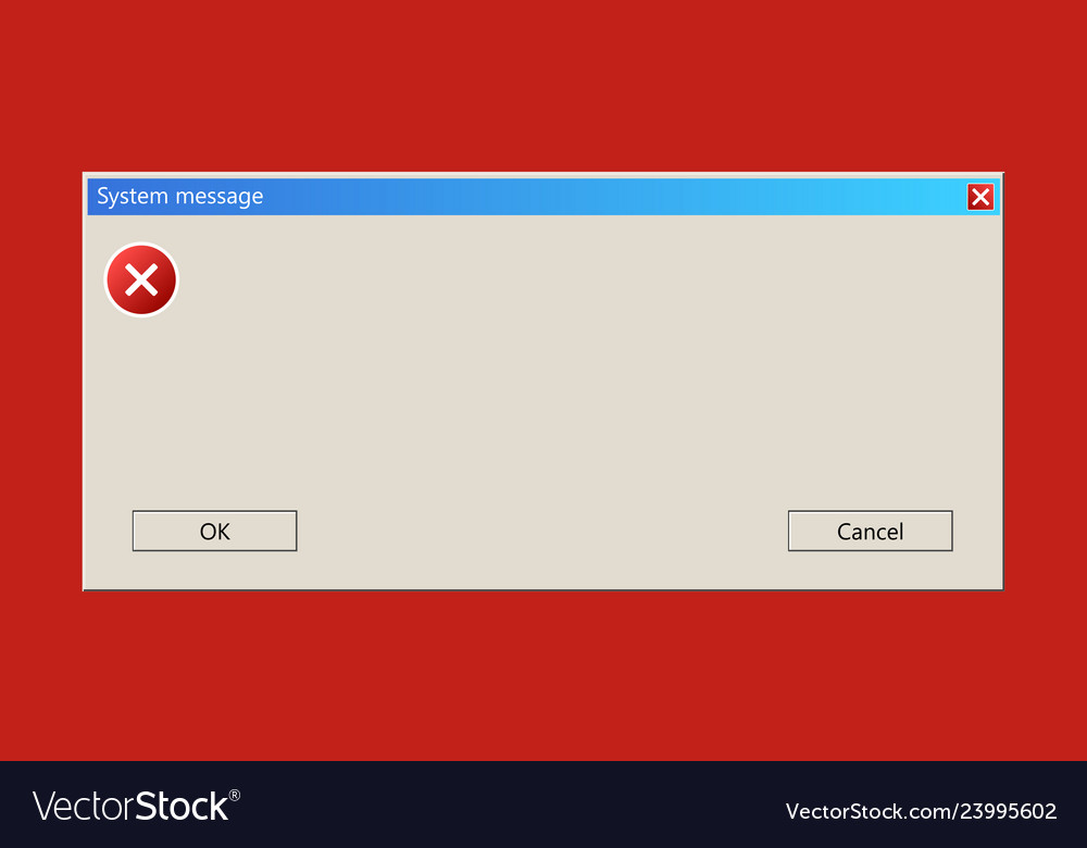 Operating System Error Window