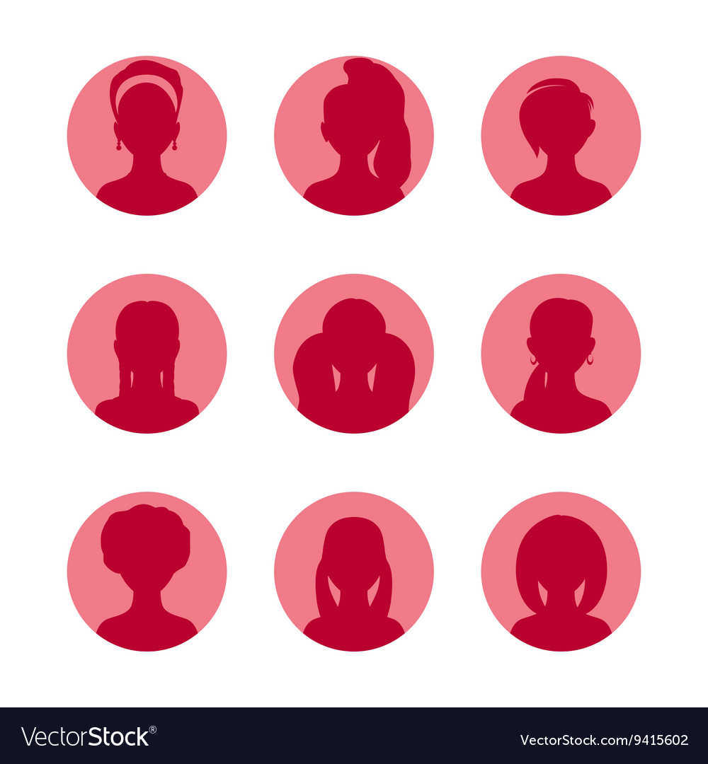 People silhouette avatars collection girls