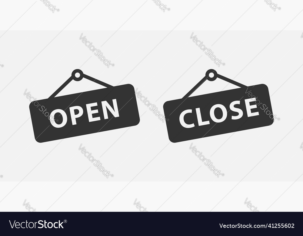 Set of close and open icon sign cancel symbol web