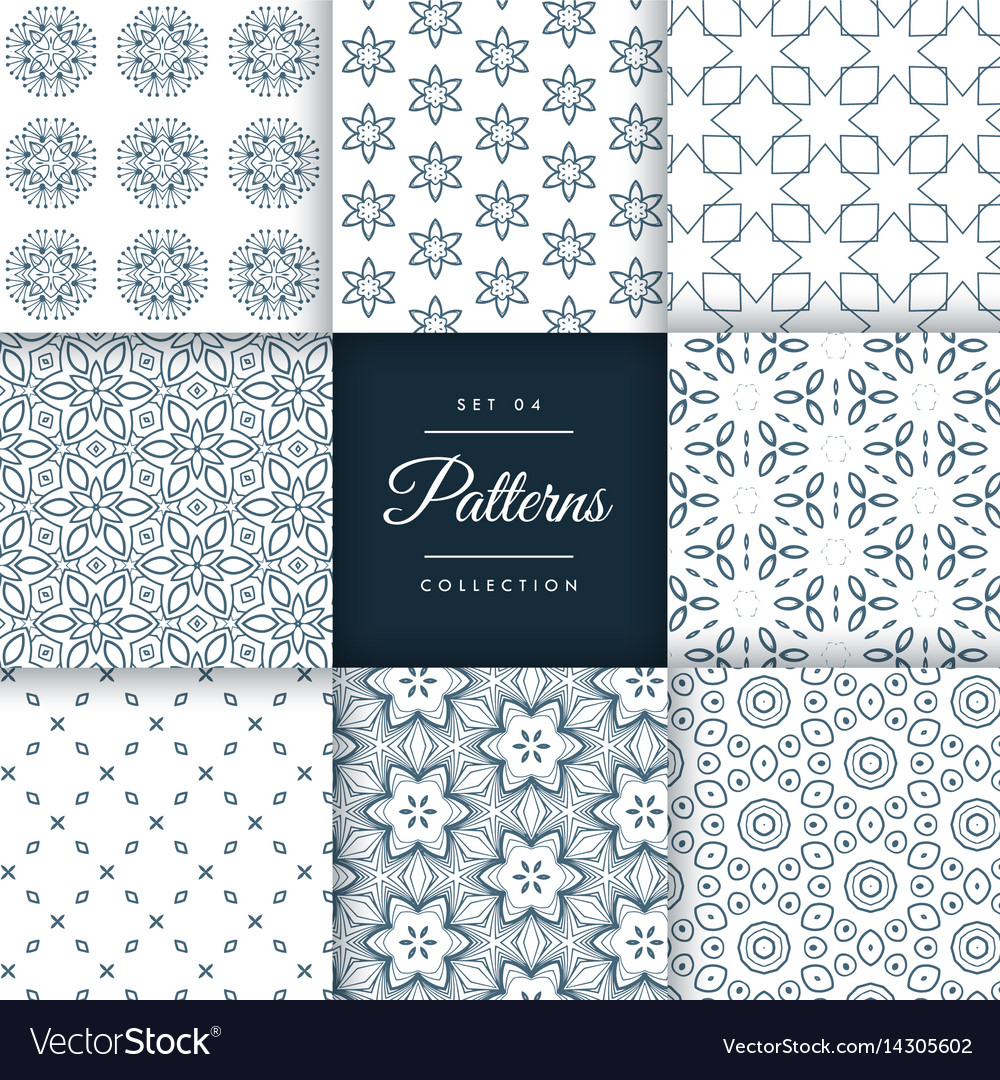 Set of floral style patterns in different