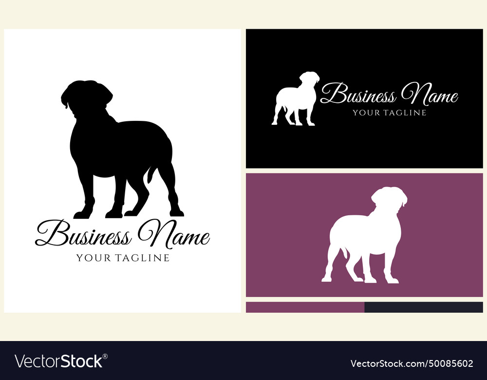 Silhouette dog dachshund logo template