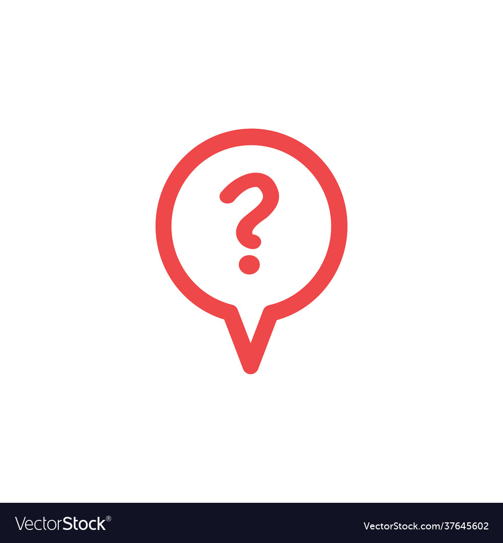 Speech bubble question icon in flat style