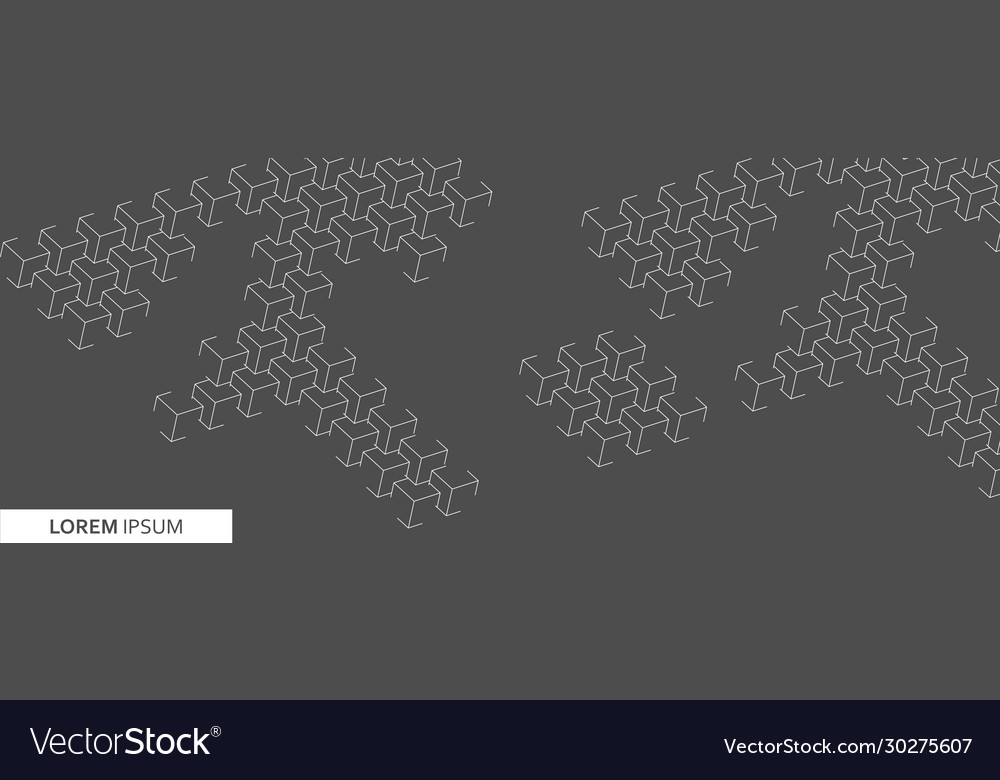 Abstract polygonal structure with connecting