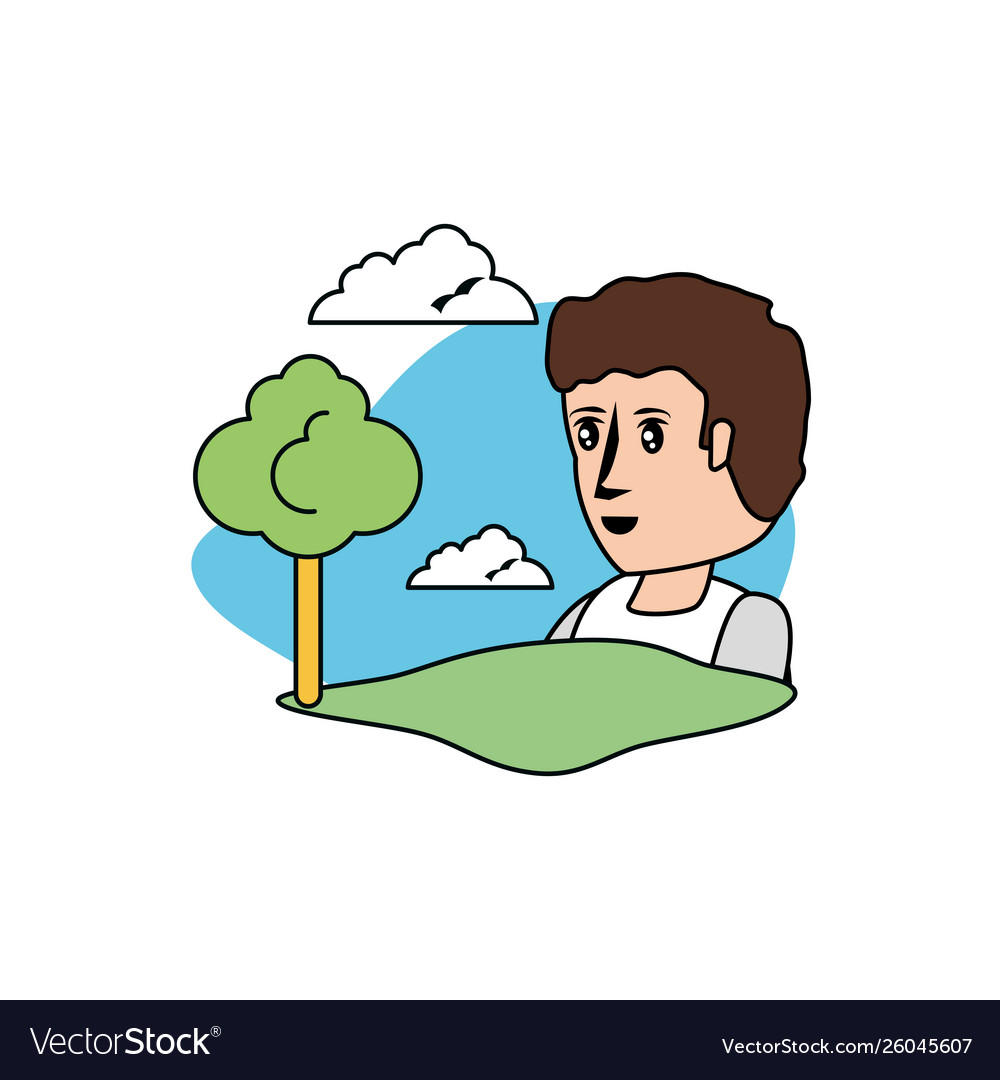 Avatar man with tree design