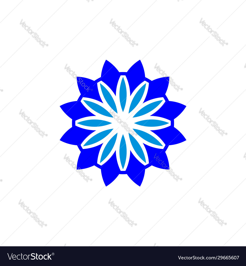 Blaue Sonnenblume Logo Vorlage Design eps 10