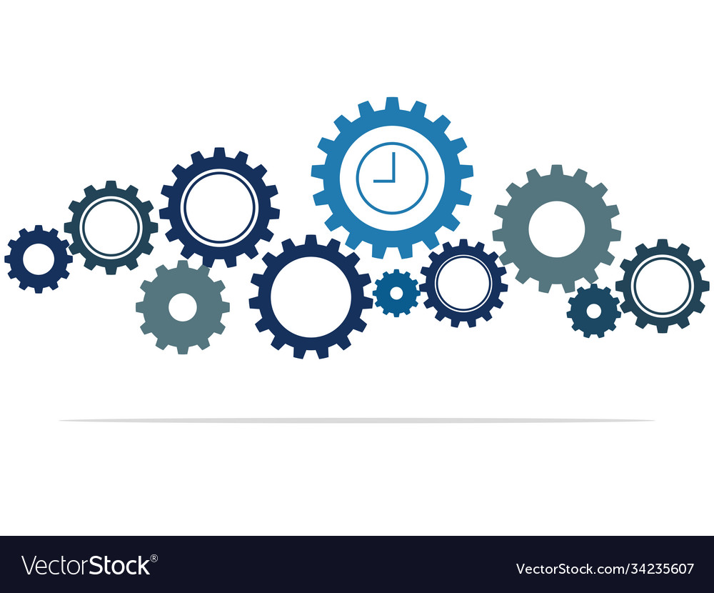 Clock and cog concept mechanism time