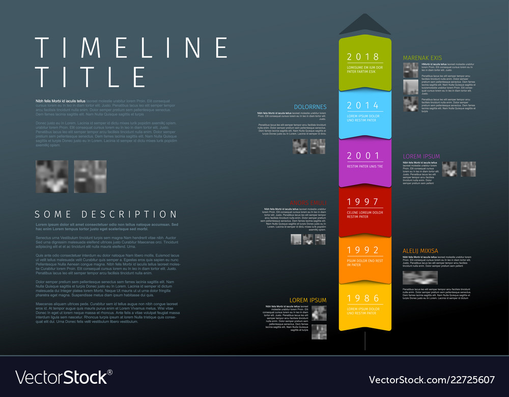 Colorful vertical infographic timeline report