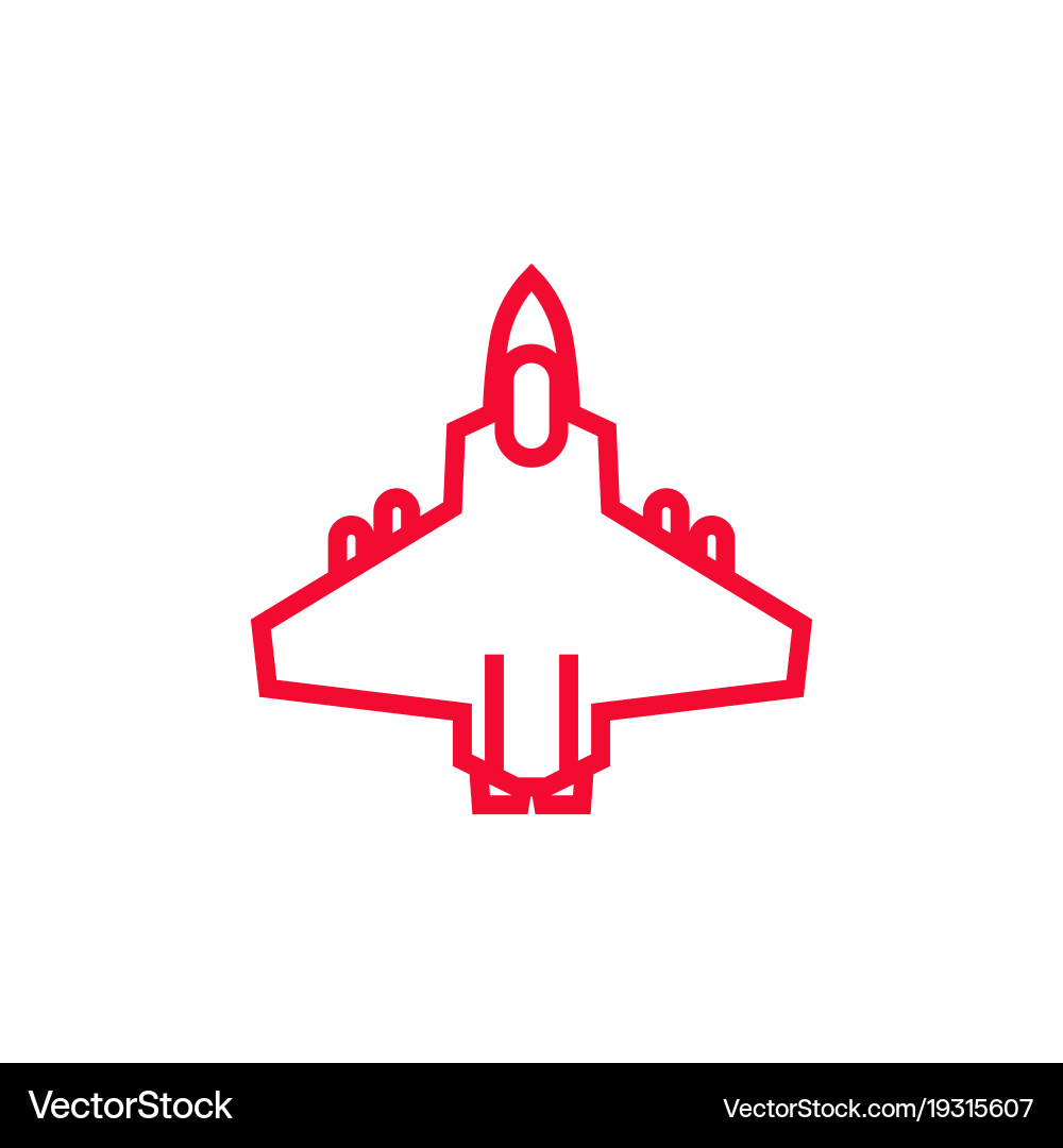 Combat aircraft icon linear style Royalty Free Vector Image