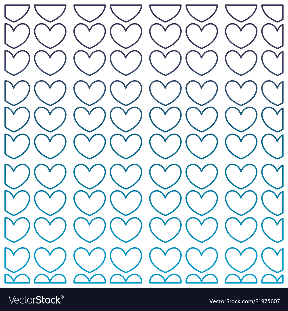 Degraded outline nice hearts shapes decoration Vector Image