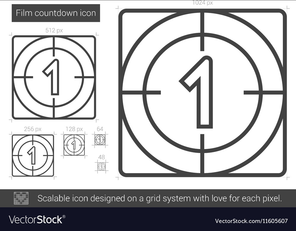 Film countdown line icon