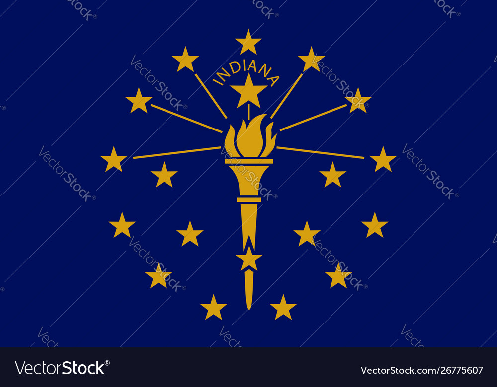 Flagge indiana Staat Kreuzungen america vector image Flagge indiana Staat Kreuzungen america
