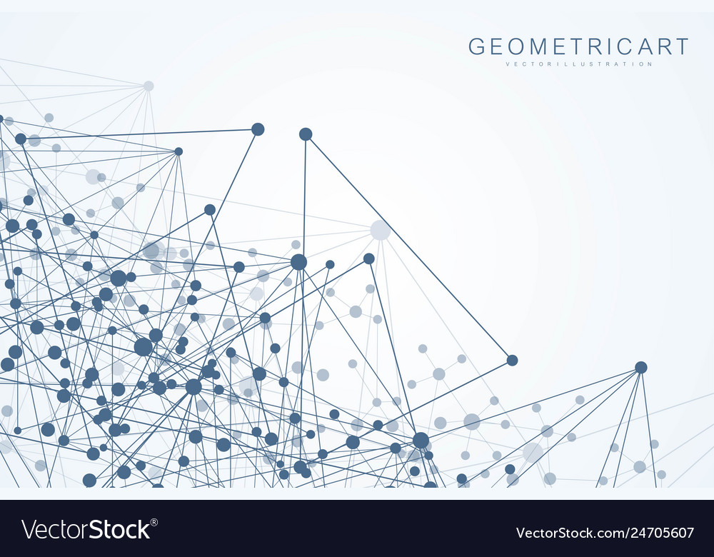 Geometric abstract background with connected line