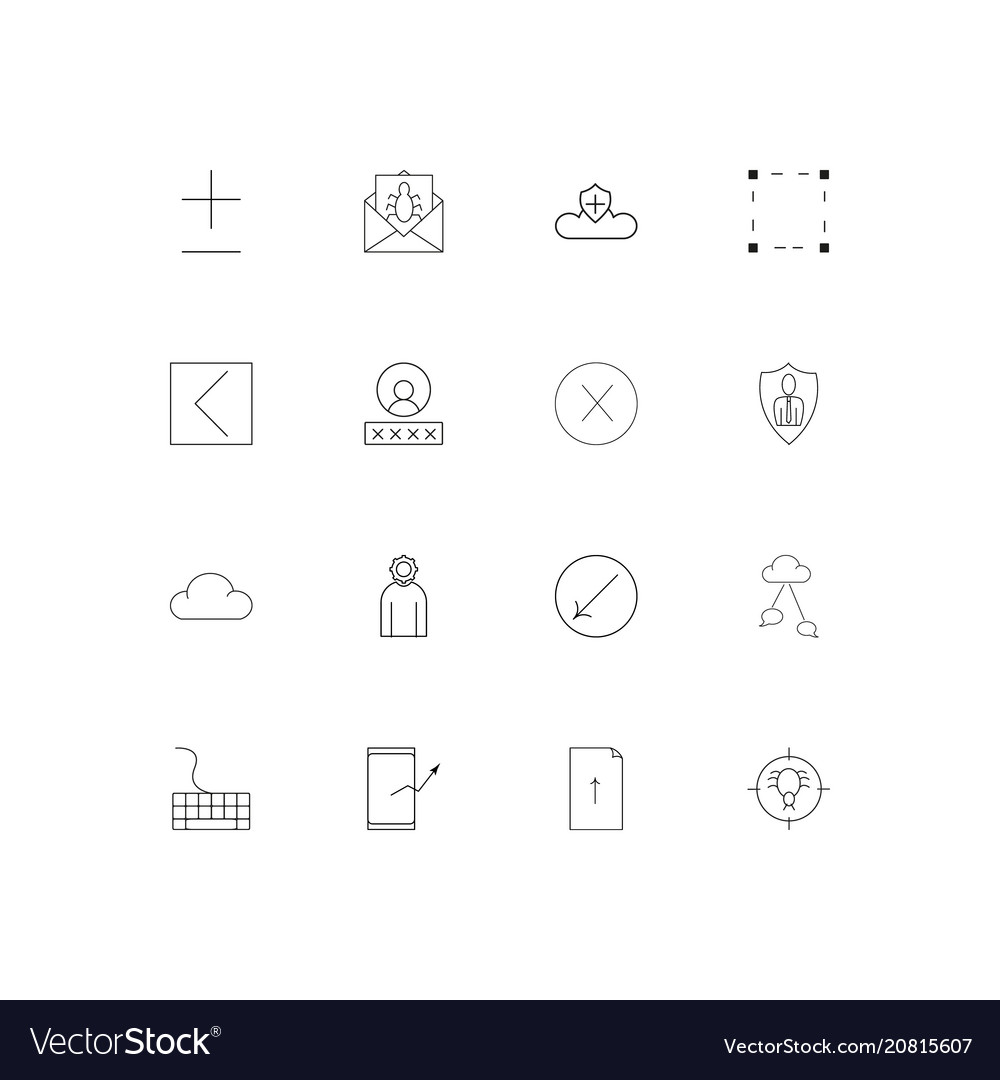 Internet technologies linear thin icons set