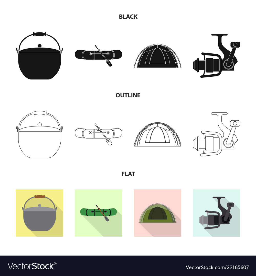 Isolated object of fish and fishing icon set