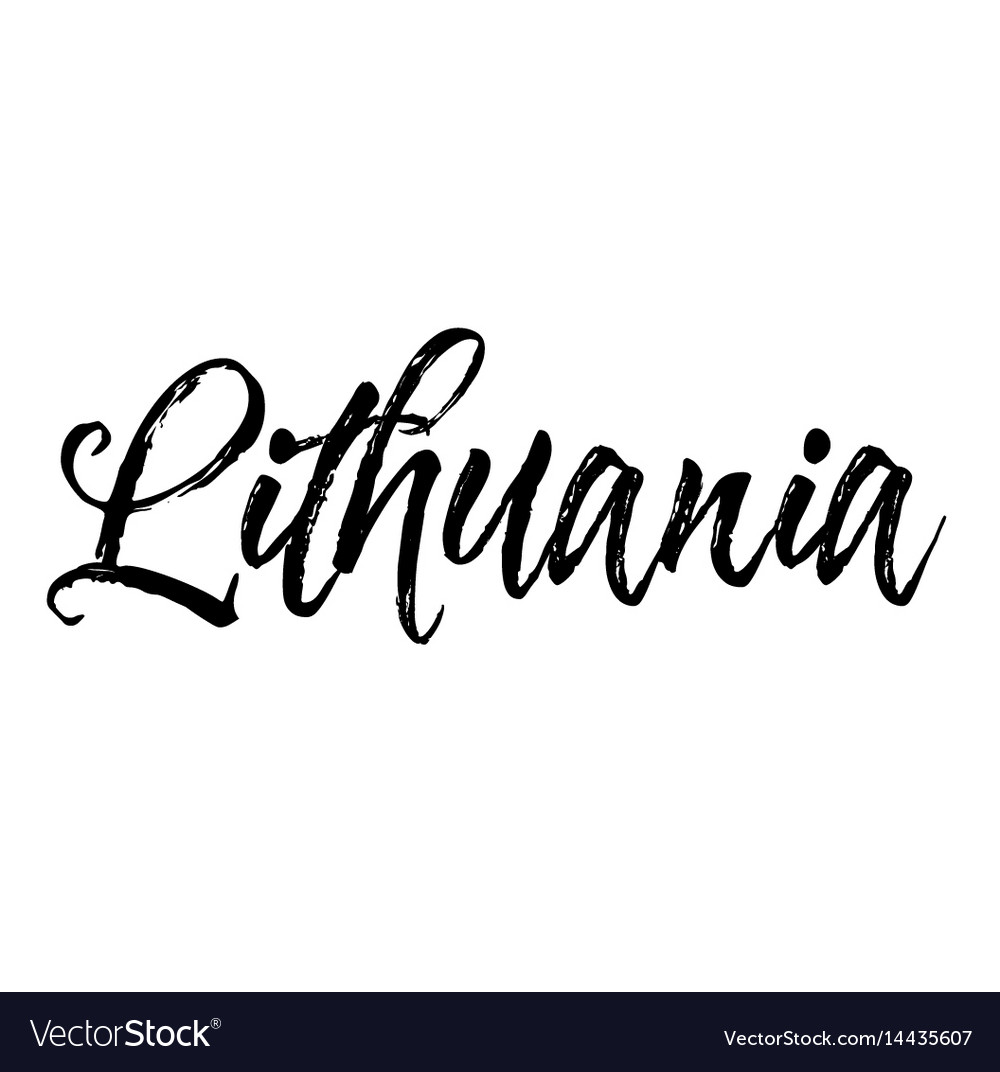 Lithuania text design calligraphy