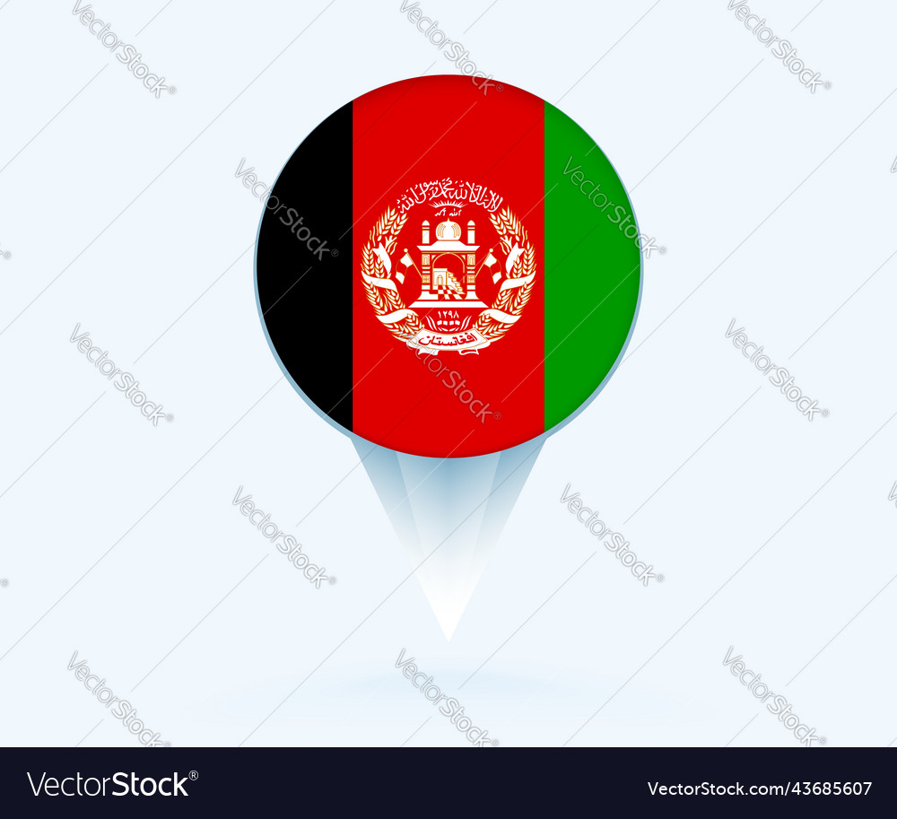 Map pointer with flag of afghanistan