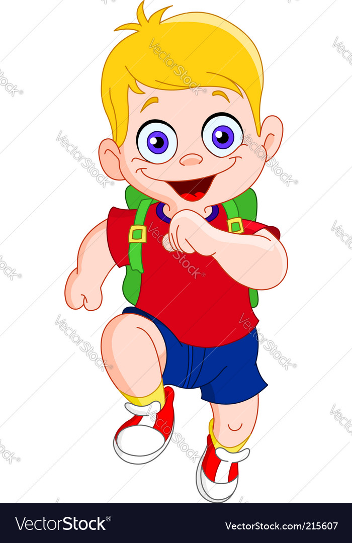 Download Running schoolboy Royalty Free Vector Image - VectorStock