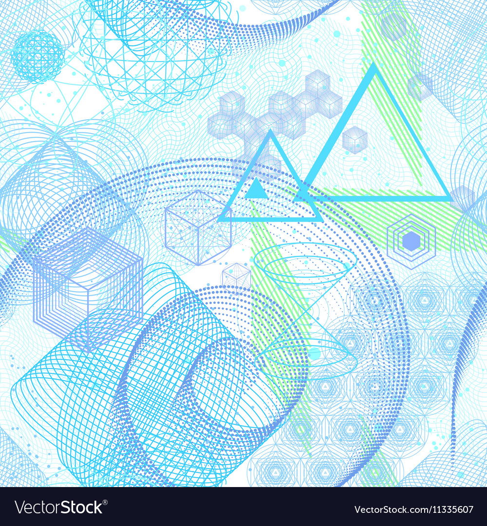 Sacred geometry elements seamless pattern