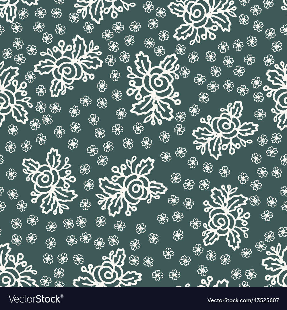 Simply floral green seamless pattern for textile