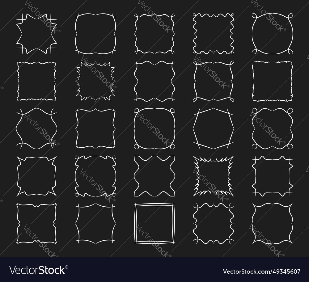Square frames set abstract modern design elements vector image Square frames set abstract modern design elements