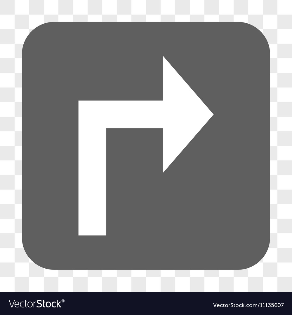 Turn right rounded square button
