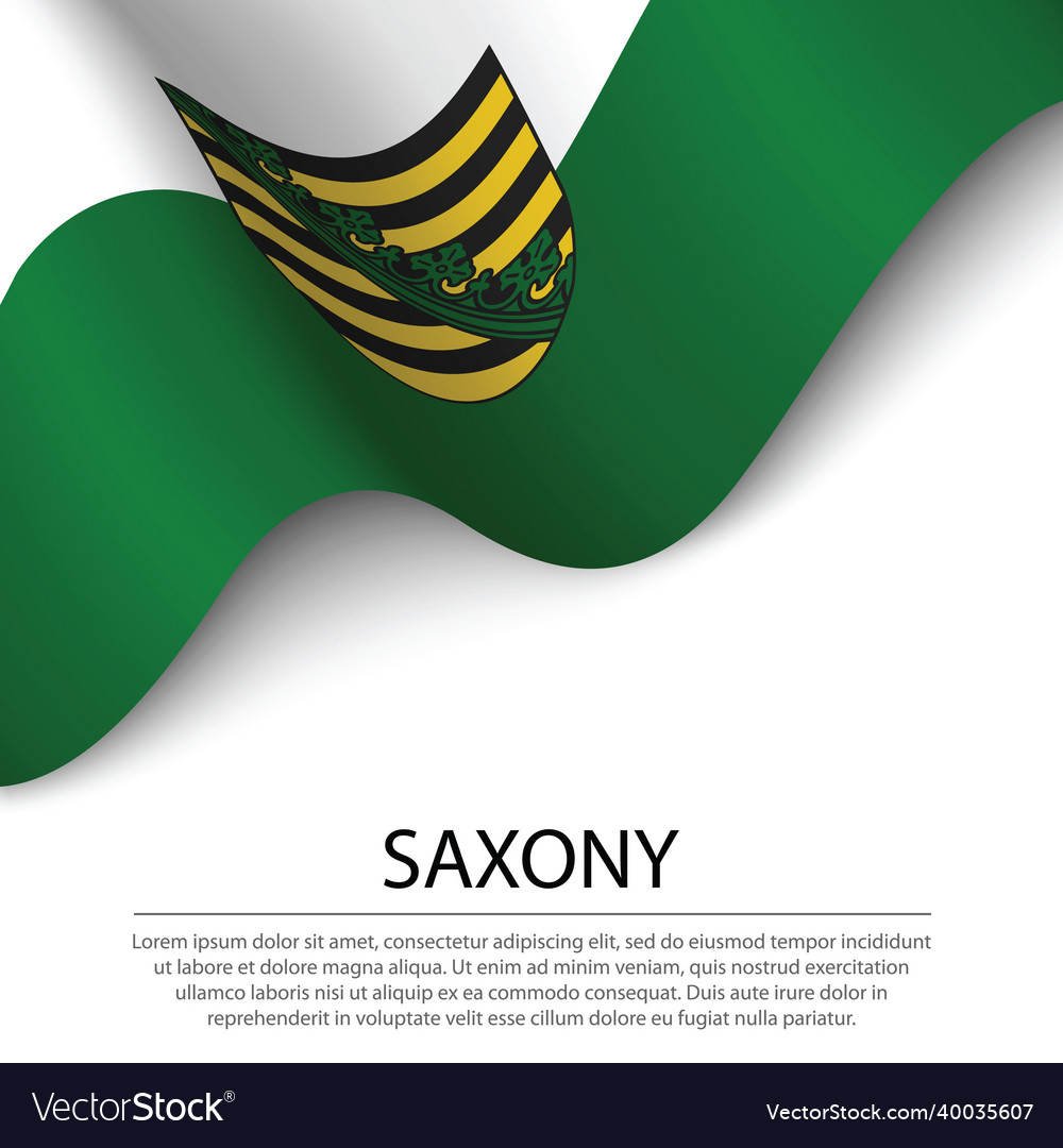 Waving flag of saxony is a state germany Vector Image