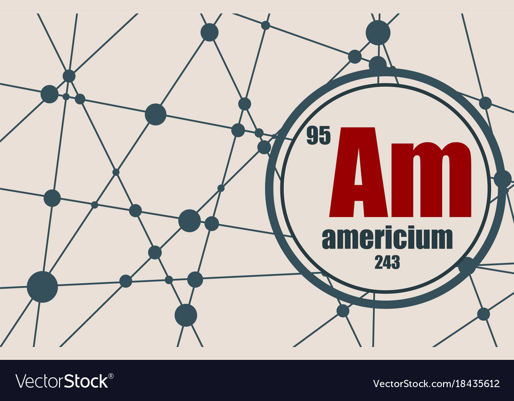 Americium chemical element Royalty Free Vector Image