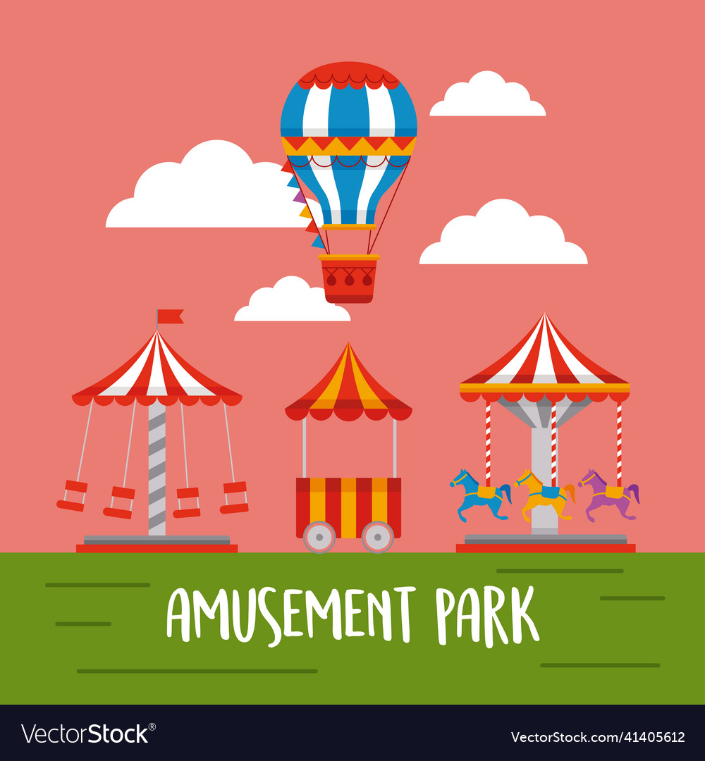 Amusement park with carousel