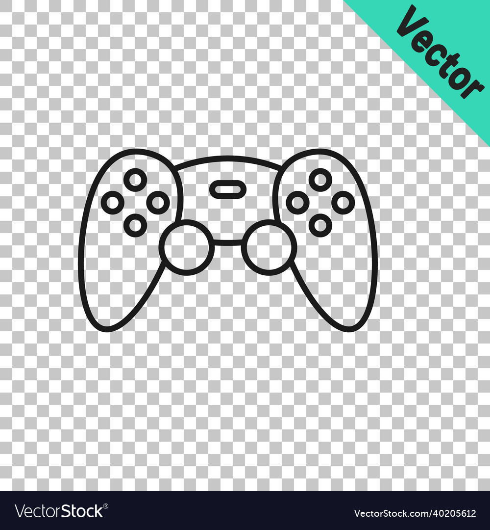 Black line game controller or joystick vector image Black line game controller or joystick