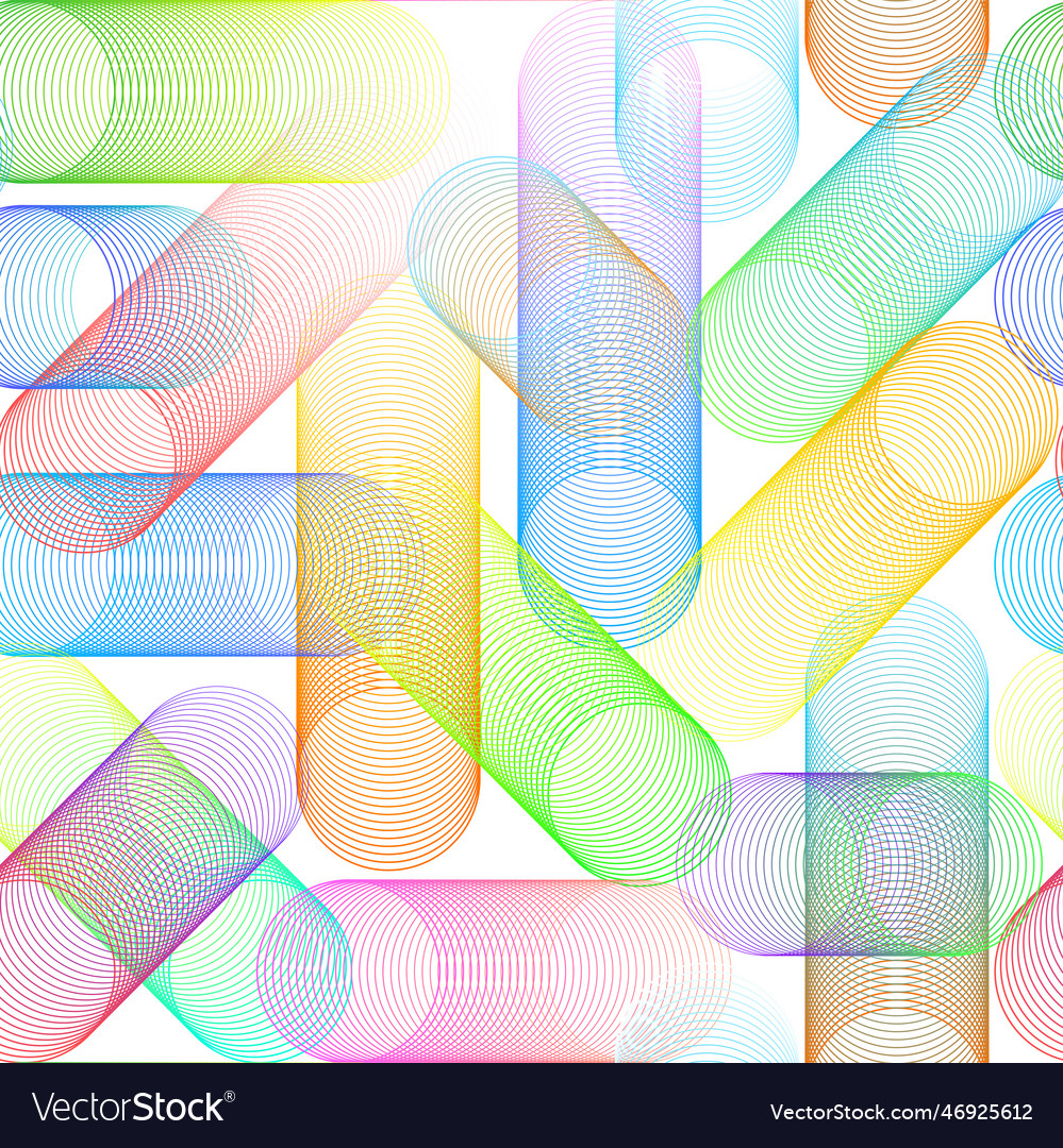 Colorful line circles seamless pattern vector image Colorful line circles seamless pattern