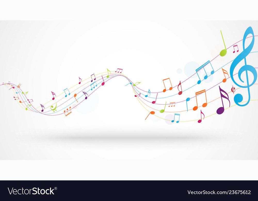 Colorful music notes background Royalty Free Vector Image