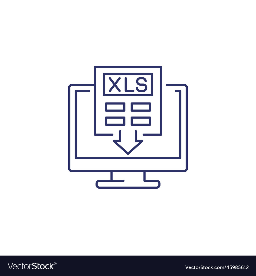 Herunterladen xls Dokument in Computerzeile Symbol