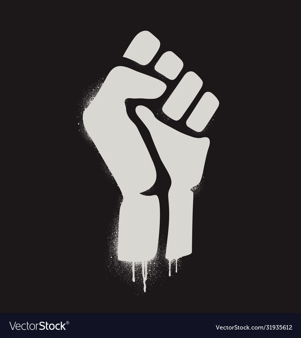 Fist raised in protest fist icon isolated Vector Image