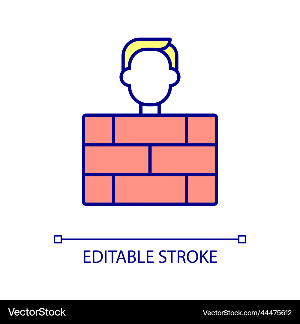 Hide behind barrier rgb color icon Royalty Free Vector Image