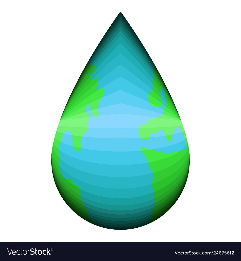 Isolierte Erde mit Tropfen Wasserform