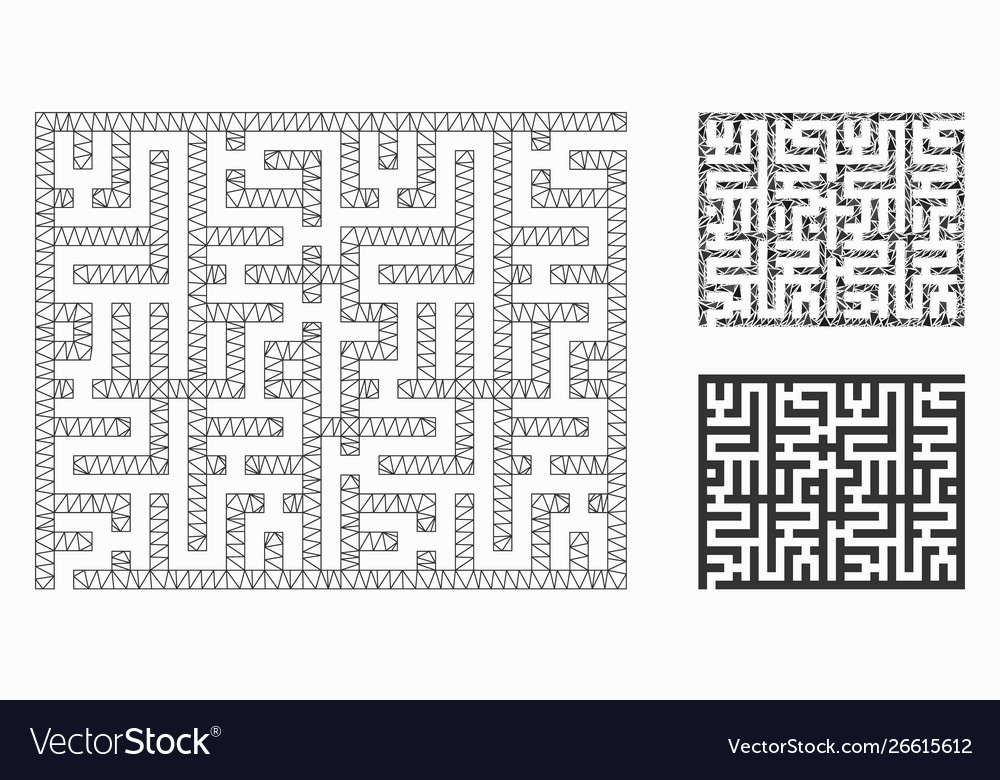 Labyrinth mesh wire frame model vector image Labyrinth mesh wire frame model