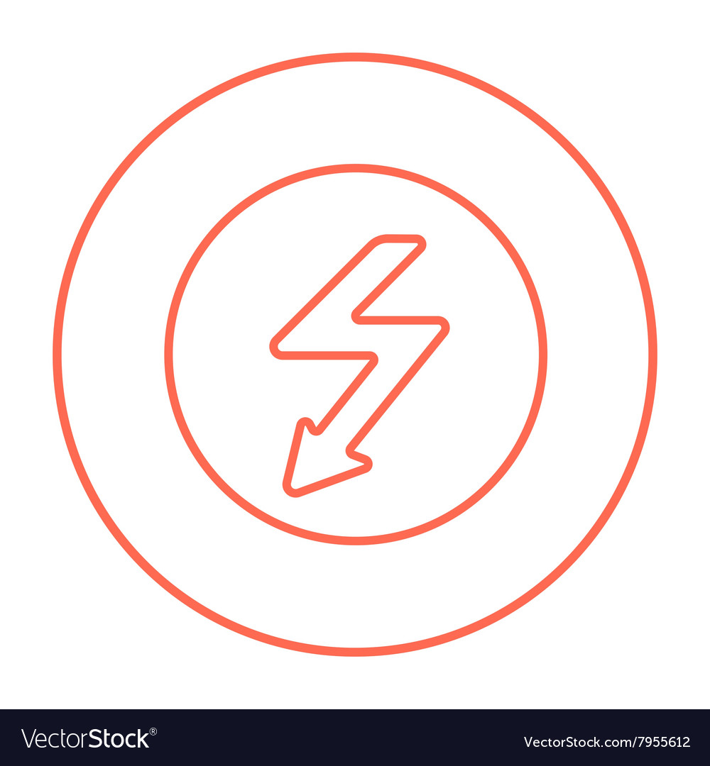 Lightning arrow downward line icon