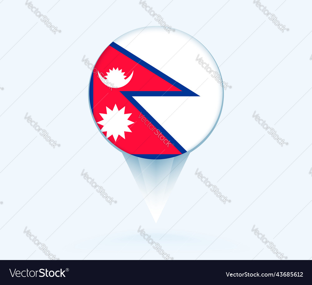 Map pointer with flag of nepal