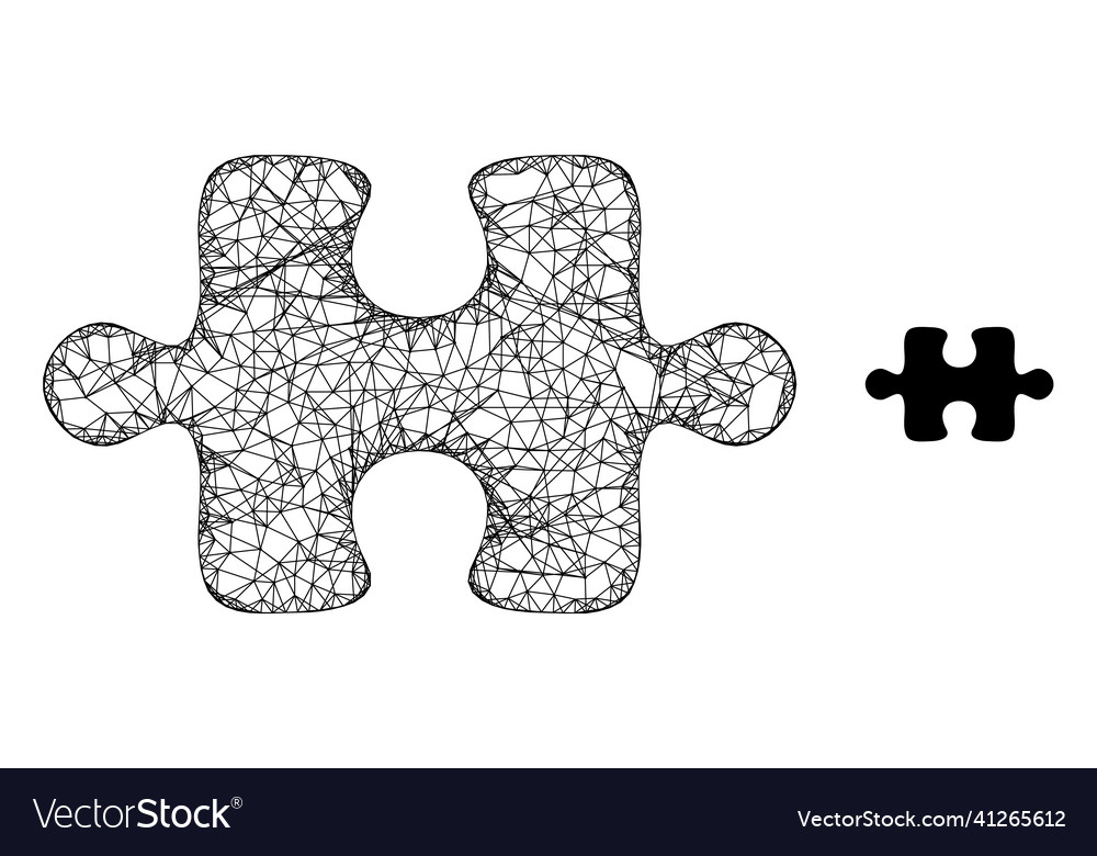 Net mesh puzzle item icon vector image Net mesh puzzle item icon