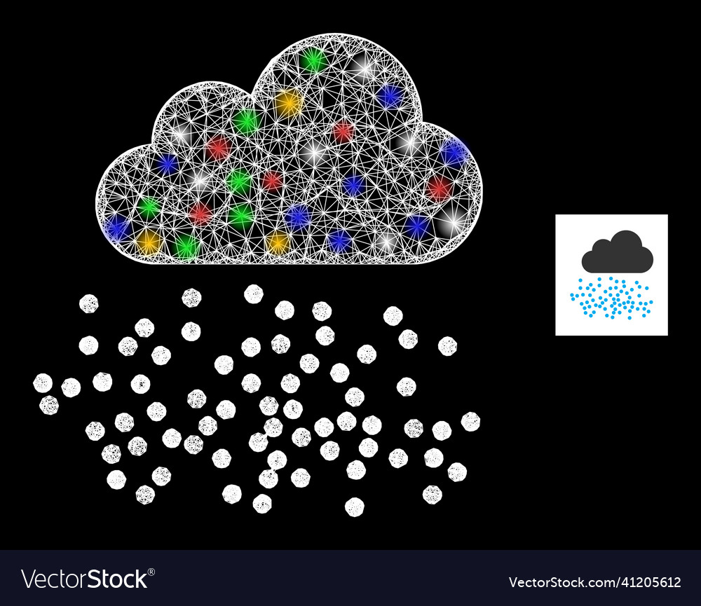 Network web mesh fog cloud icon with multicolored vector image Network web mesh fog cloud icon with multicolored