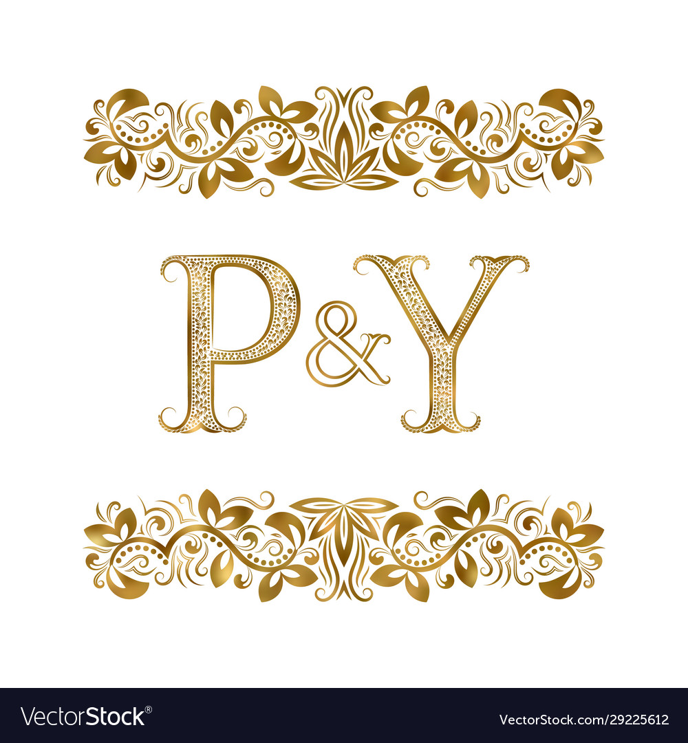 S and p vintage initials logo symbol letters Vector Image