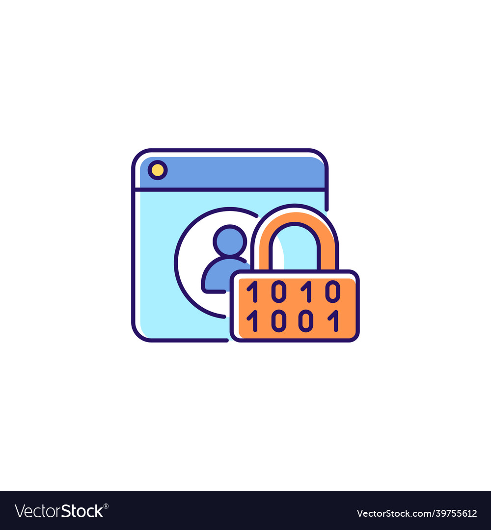 Password encryption rgb color icon